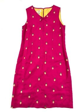 Talbots Vintage Pineapple Shift Dress Sleeveless